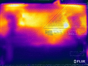 Temperaturas da superfície durante o teste de estresse (fundo)