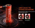 A bateria AB21CP6425 da Acebeam possui uma porta USB-C.