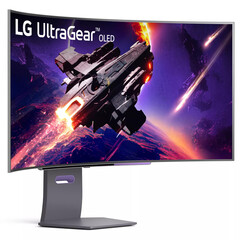 O UltraGear OLED 45GS95QE tem um acabamento curvo 800R. (Fonte da imagem: LG)