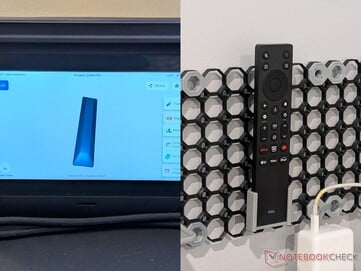 Controle remoto da TCL digitalizado e suporte impresso em 3D.