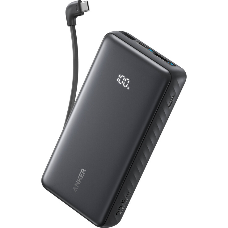 O Anker Zolo Power Bank com cabo USB-C integrado (20.000mAh, 22,5W, preto). (Fonte da imagem: B&amp;H Photo)