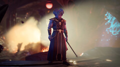 Um personagem Dragonborn em visão cinematográfica em Baldur's Gate 3