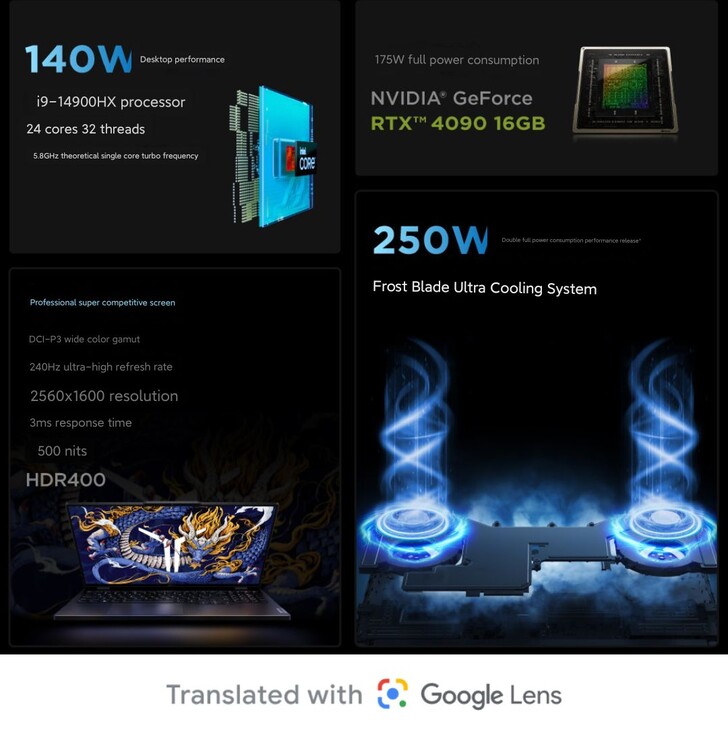 Especificações em destaque (Fonte da imagem: Lenovo)