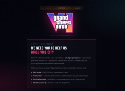 Site de fraude de acesso antecipado ao GTA 6