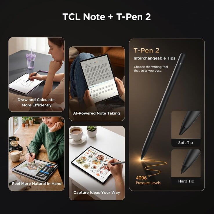 O Tab A1 Plus NxtPaper é compatível com caneta stylus