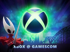 Banner da Xbox Gamescom 2025 com Hornet de Hollow Knight: Silksong (Fonte da imagem: Xbox Wire, Team Cherry com edições)