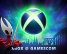 Banner da Xbox Gamescom 2025 com Hornet de Hollow Knight: Silksong (Fonte da imagem: Xbox Wire, Team Cherry com edições)
