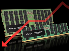 Módulos DRAM Micron DDR5 (editado com o Canva).