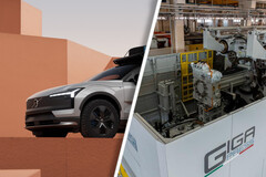 A Volvo planeja instalar duas gigapresses IDRA de 9.000 toneladas em sua próxima fábrica de veículos elétricos na Eslováquia para reduzir os custos de fabricação. (Fonte da imagem: Volvo / IDRA - editado)