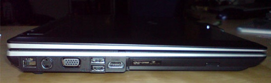 Asus V1S - left side