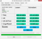 AS SSD: 509 MB/s (leitura sequêncial)