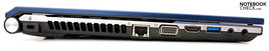 Lado Esquerdo: Seguro Kensington, RJ-45, VGA, HDMI, USB 3.0, Conector de Áudio