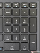 O teclado numérico com teclas de tamanho padrão