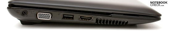 Lado Esquerdo: VGA, USB 2.0, HDMI, ventilador