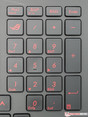 Teclado numérico.