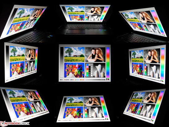 Ângulos de visão da tela HP ZBook 17 com DreamColor