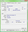 CPU-Z-Information of the Sony Vaio VGN-SZ71WN/C