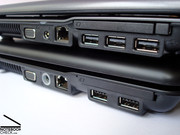 Por cima está o HP550 com 3xUSB, por baixo está o HP Compaq 6735s com 2xUSB.