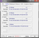 System info CPU-Z Cache