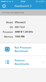 O benchmark Geekbench 3 pensa que está analisando um iPhone 6.2. E tecnicamente, está, sendo este o 6to iPhone produzido até a data.