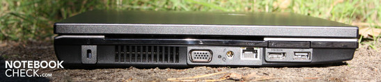 Lado Esquerdo: Kensington, VGA, AC, Ethernet, HDMI, USB 2.0, ExpressCard34