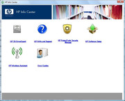 O botão de informação dá início ao HP Info Center, que permite aceder ao manual de utilizador, entre outras coisas...