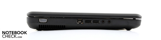 Lado Esquerdo: VGA, Ethernet, duas portas USB 2.0, fones, microfone