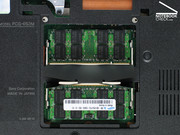Ambos os slots de memória estão ocupados por memórias rápidas PC5300 (2 GByte).