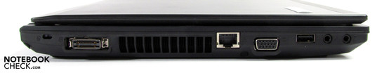 Lado Esquerdo: Kensington, Easyport IV, LAN, VGA, USB, Áudio