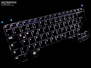 …a luz opcional para o teclado, facilita o trabalho na escuridão.