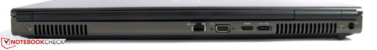 Traseira: LAN, VGA, combo USB/eSata, HDMI, conector de força
