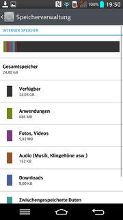 O armazenamento interno de 32 GB não é apertado.