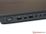 A conexão de telas externas é possível com VGA, HDMI e Porta Mini-Display