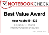 Prêmio Best Value em janeiro 2014: Acer Aspire E1-532