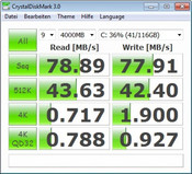 Crystal Disk Mark 78 MB/s reading / writing