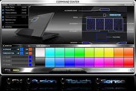 As luzes podem ser modificadas e mesmo guardadas em perfis com o "Alien FX"