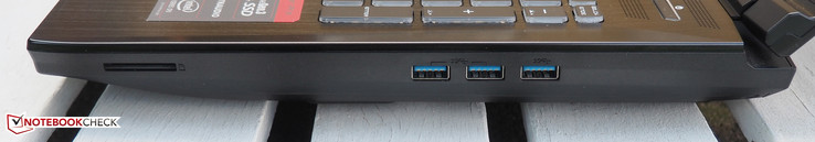 Right side: Card reader, 3x USB 3.0