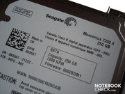 O disco duro é da Seagate e tem uma capacidade de 250 GBytes (no nosso protótipo)