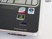 Embaixo do capo do HDX16 há um CPU dual-core Intel e uma placa de vídeo Geforce 9600M GT.