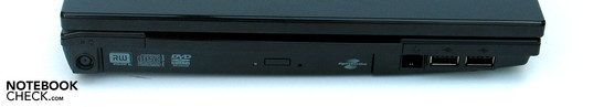 Lado esquerdo: USB, HDMI, VGA, ExpressCard, LAN, Bloqueio Kensington