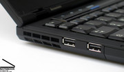 Geralmente apenas as portas mais comuns estão disponíveis: USB, VGA, LAN. Infelizmente o Thinkpad X300 não inclui uma baia de docking uma saída de digital de video.