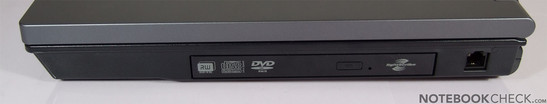 Lado direito: Modem e DVD