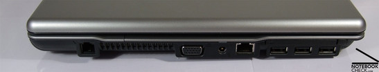 Lado Esquerdo: modem, ventilador, VGA, energi, LAN, 3x USB, ExpressCard/54