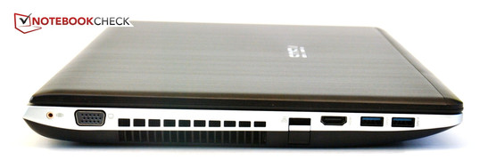 Lado esquerdo: Sub woofer, VGA, LAN, HDMI, 2x USB 3.0