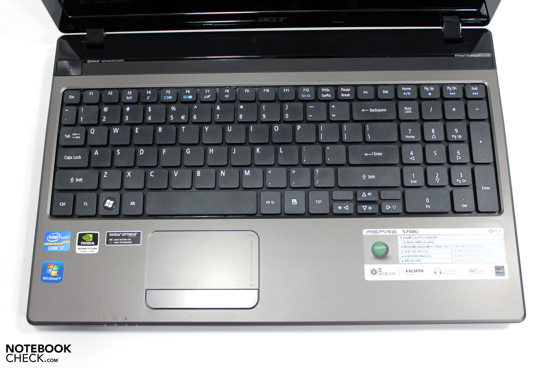 Análise do Portátil Acer Aspire 5750G - Notebookcheck.info