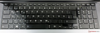 O teclado com LED de status aceso.