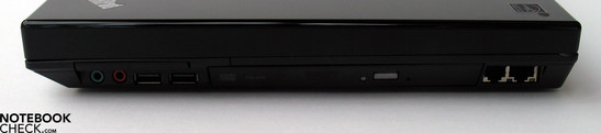 Lado Esquerdo: 2x USB 2.0, HDMI, Leitr de Cartões, FireWire