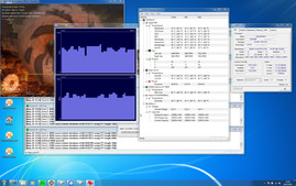 Aceleração de CPU durante Furmark e Prime95 simultaneamente (para poupar o adaptador, a temperatura interna não é critica).