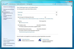 Windows 7: maintenance center, maintenance sector