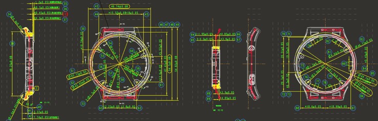 Um registro da FCC para o smartwatch com o número de modelo A2294 inclui este diagrama. (Fonte da imagem: FCC ID.io)